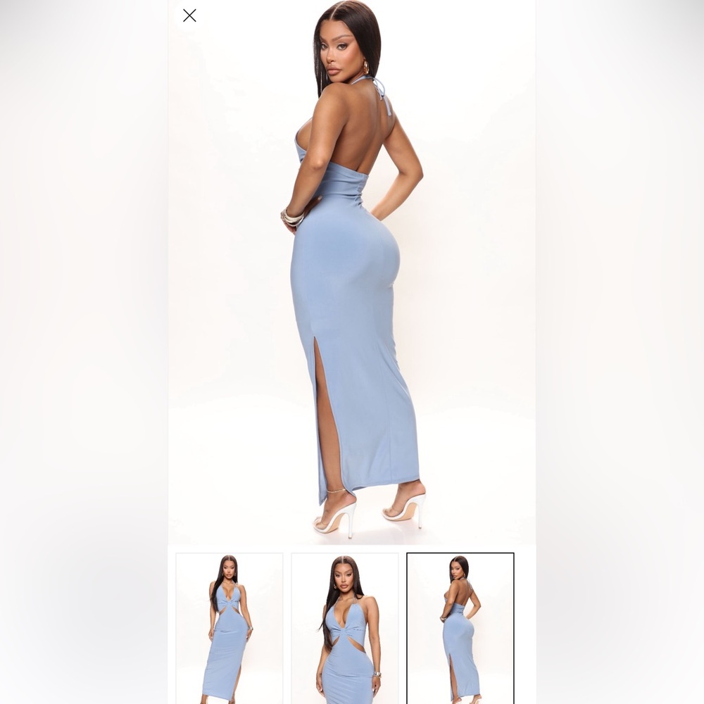 Fashion Nova Light Blue Maxi dress